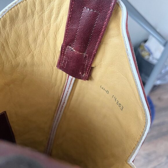 Rod Patrick Mens Cowboy Boots 14.5B Brown Mocha Bison Leather Square Toe Western - Picture 11 of 13